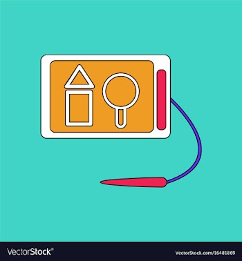 Flat icon design collection kids drawing board vector image
