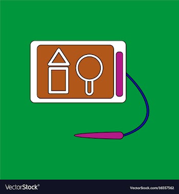 Flat icon design collection kids drawing board vector image