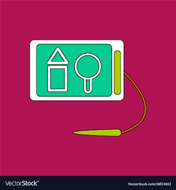 Flat icon design collection kids drawing board vector image