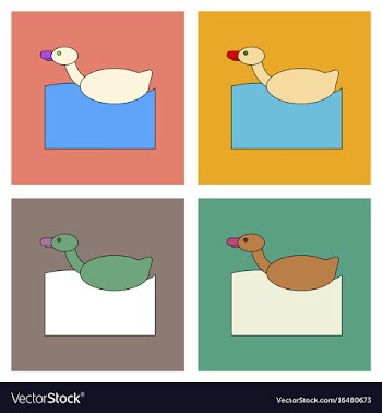 Flat icon design collection kids duck automatic vector image