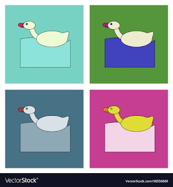 Flat icon design collection kids duck automatic vector image