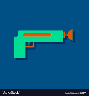 Flat icon design collection kids gun in sticker vector image