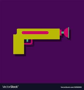 Flat icon design collection kids gun in sticker vector image
