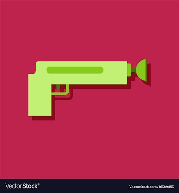 Flat icon design collection kids gun in sticker vector image