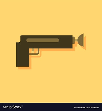 Flat icon design collection kids gun in sticker vector image