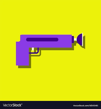 Flat icon design collection kids gun in sticker vector image