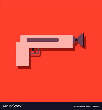 Flat icon design collection kids gun in sticker vector image