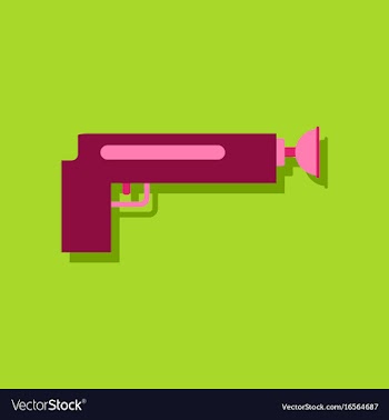 Flat icon design collection kids gun in sticker vector image