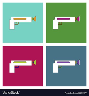 Flat icon design collection kids gun vector image