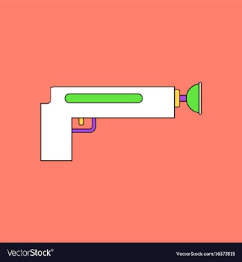 Flat icon design collection kids gun vector image