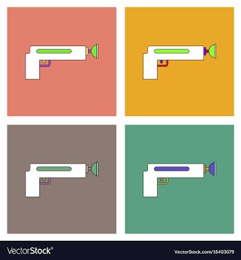 Flat icon design collection kids gun vector image