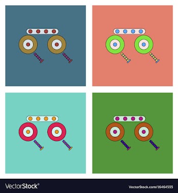 Flat icon design collection kids metal constructor vector image