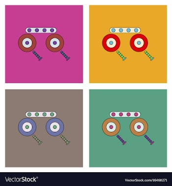 Flat icon design collection kids metal constructor vector image