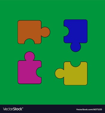 Flat icon design collection kids puzzle vector image
