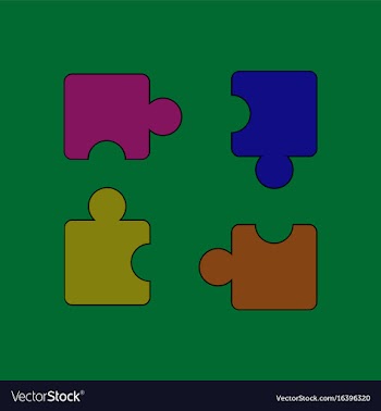 Flat icon design collection kids puzzle vector image