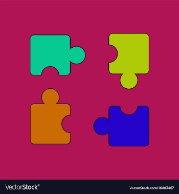 Flat icon design collection kids puzzle vector image