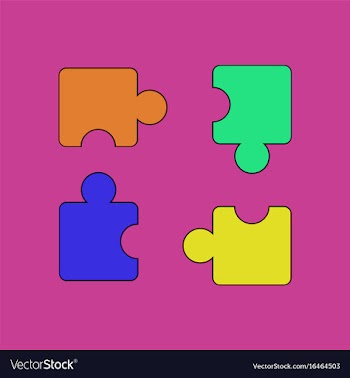 Flat icon design collection kids puzzle vector image