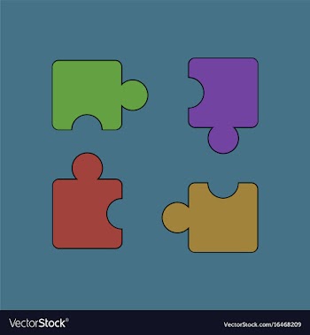 Flat icon design collection kids puzzle vector image