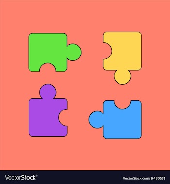 Flat icon design collection kids puzzle vector image