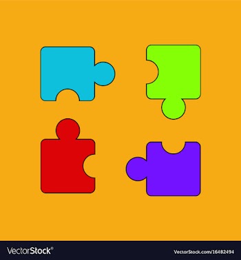 Flat icon design collection kids puzzle vector image