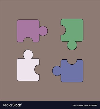 Flat icon design collection kids puzzle vector image