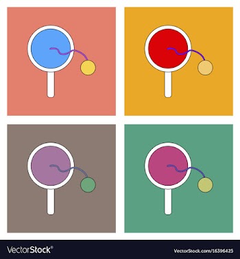 Flat icon design collection kids racket and ball vector image