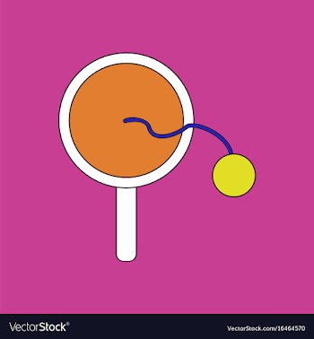 Flat icon design collection kids racket and ball vector image