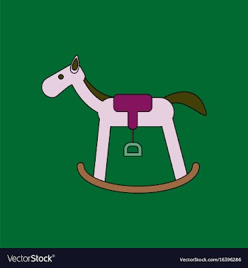 Flat icon design collection kids rocking horse vector image
