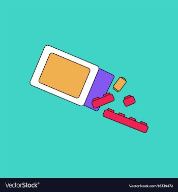 Flat icon design collection kids toy constructor vector image