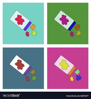 Flat icon design collection kids toy constructor vector image