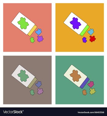 Flat icon design collection kids toy constructor vector image