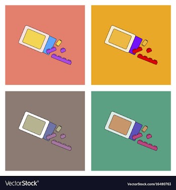 Flat icon design collection kids toy constructor vector image