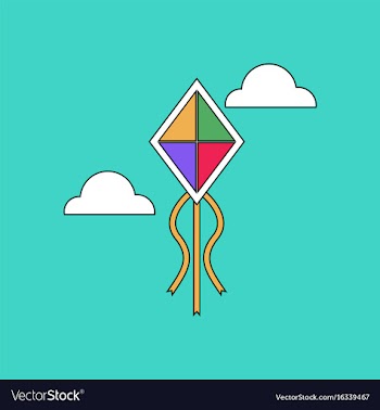 Flat icon design collection kids toy kite vector image