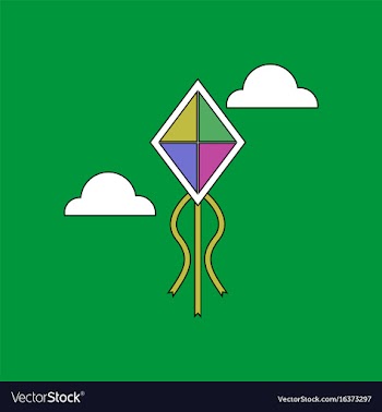 Flat icon design collection kids toy kite vector image