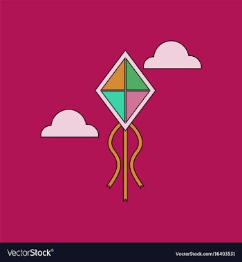 Flat icon design collection kids toy kite vector image
