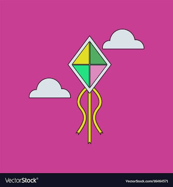Flat icon design collection kids toy kite vector image