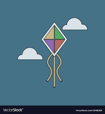 Flat icon design collection kids toy kite vector image