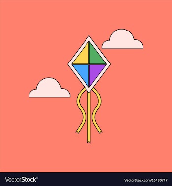 Flat icon design collection kids toy kite vector image