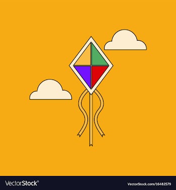 Flat icon design collection kids toy kite vector image