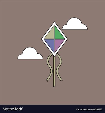 Flat icon design collection kids toy kite vector image
