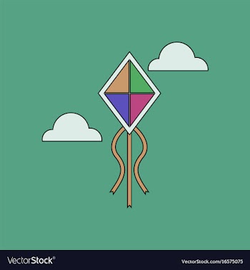 Flat icon design collection kids toy kite vector image