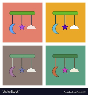 Flat icon design collection kids toy move in vector image