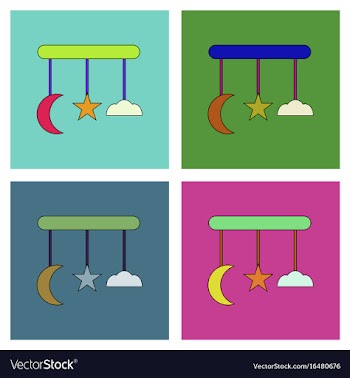 Flat icon design collection kids toy move in vector image