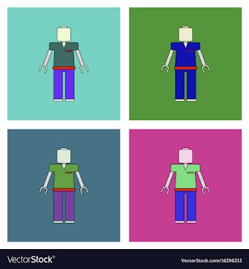 Flat icon design collection kids toy robot vector image