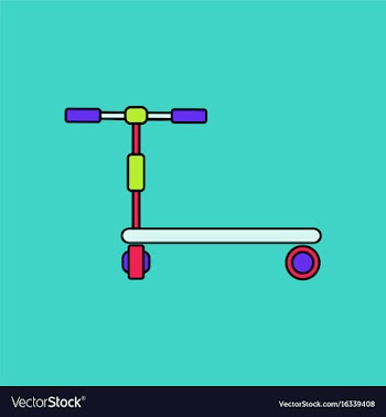 Flat icon design collection kids toy scooter vector image