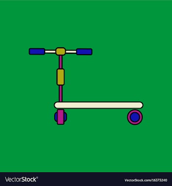 Flat icon design collection kids toy scooter vector image