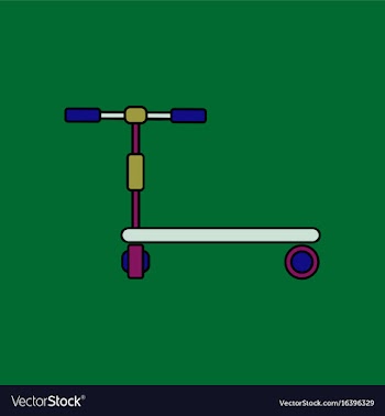 Flat icon design collection kids toy scooter vector image