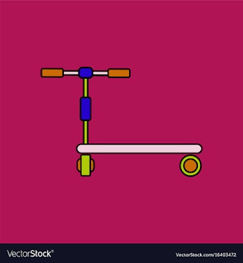 Flat icon design collection kids toy scooter vector image