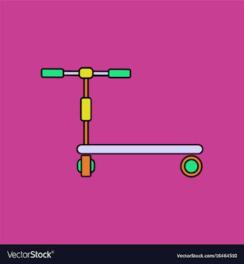 Flat icon design collection kids toy scooter vector image