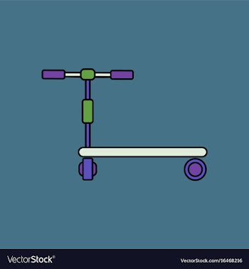 Flat icon design collection kids toy scooter vector image